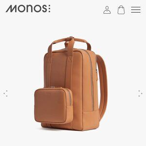 Monos Metro Vegan Leather Backpack, Saddle Tan